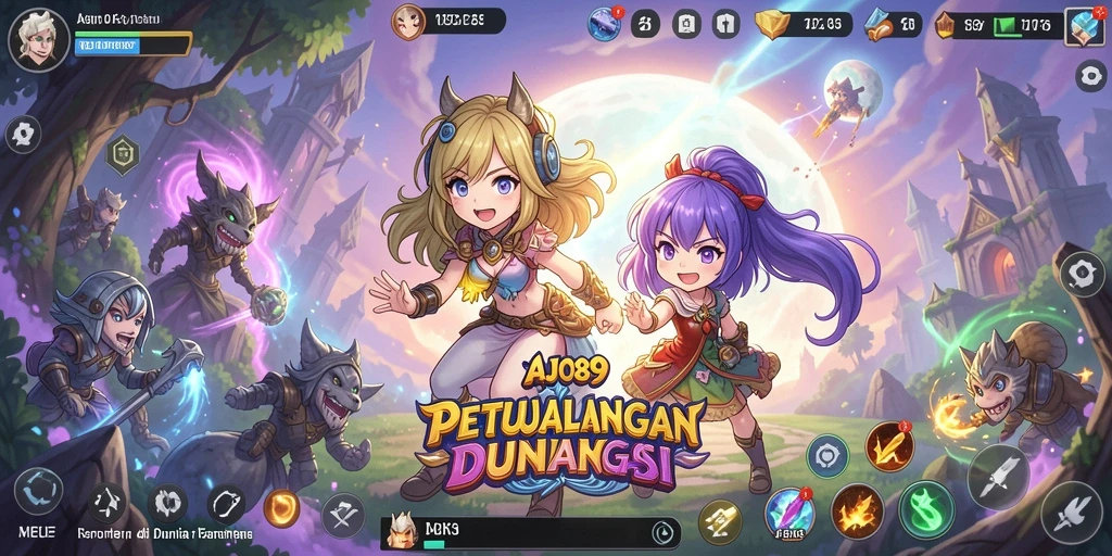 Tampilan gameplay AJO89 yang menakjubkan dan penuh warna.