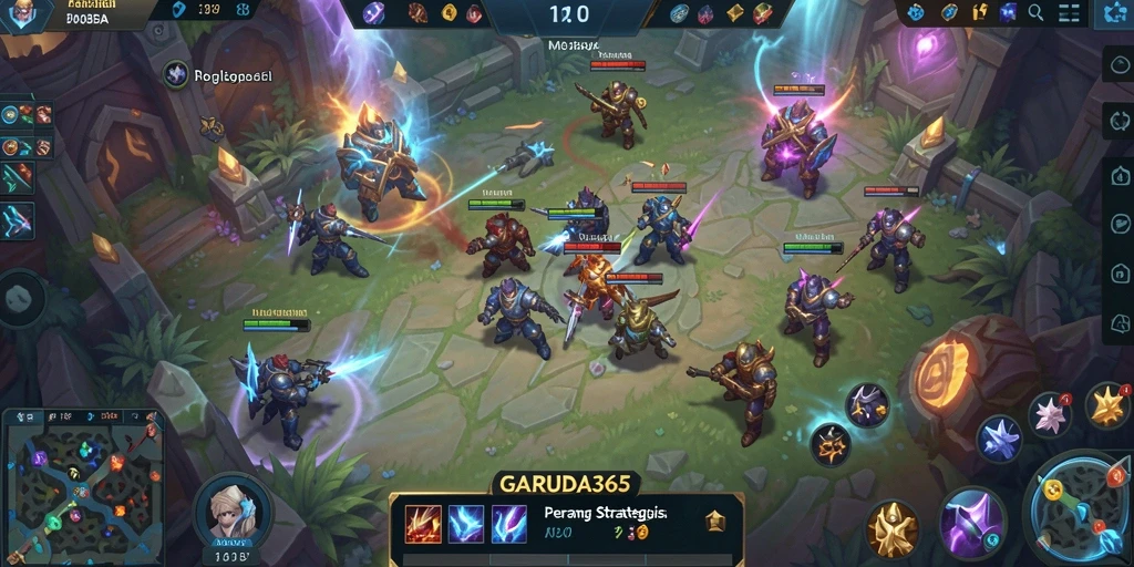 Screenshot gameplay GARUDA365 menampilkan aksi pertempuran yang mendebarkan.