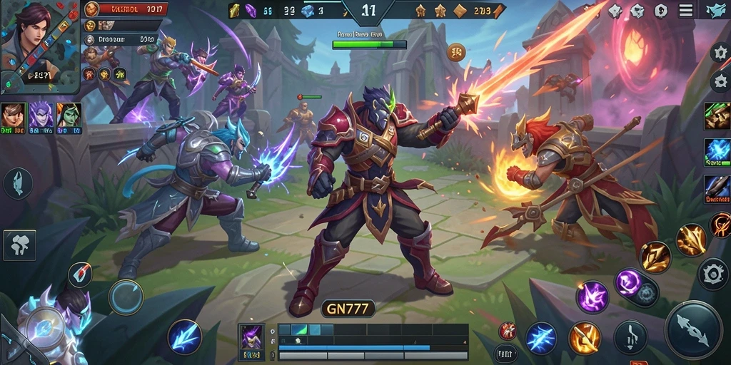 Tampilan seru gameplay MOBA di GN777 dengan strategi yang mendebarkan.