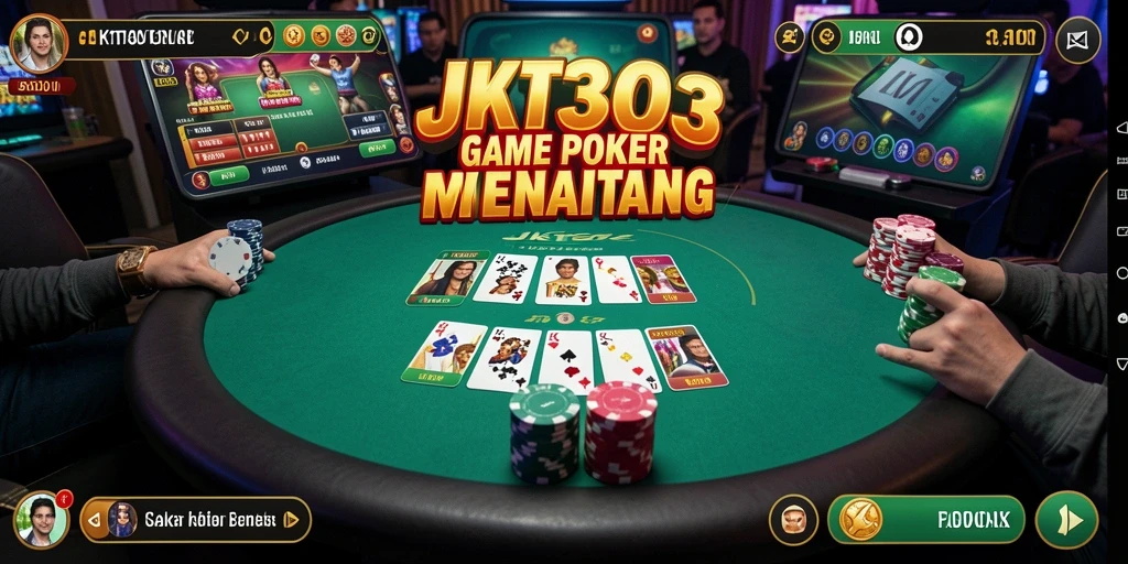 Tampilan menarik dari gameplay Poker yang mendebarkan.