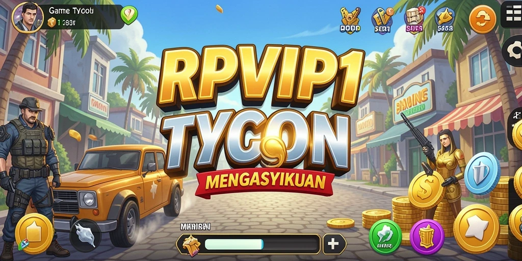 Screenshot gameplay RPVIP1 yang menunjukkan pengelolaan bisnis yang dinamis.