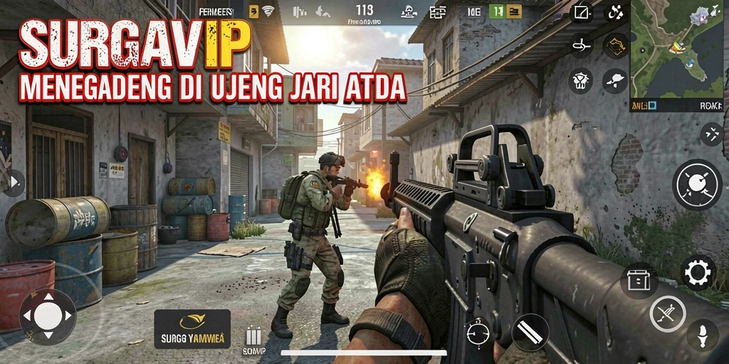 Screenshot menampilkan aksi penuh ketegangan dalam game FPS.