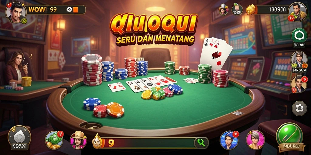 Gambaran gameplay seru saat bermain QiuQiu di WOW99.
